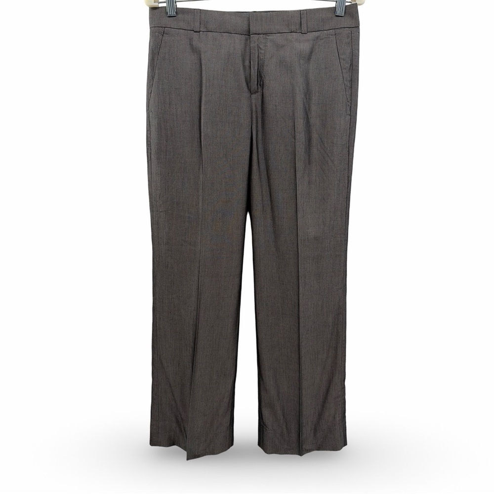 Banana Republic The Logan Fit Crop Brown Silk & Rayon Trouser Pants Size 4 NWT